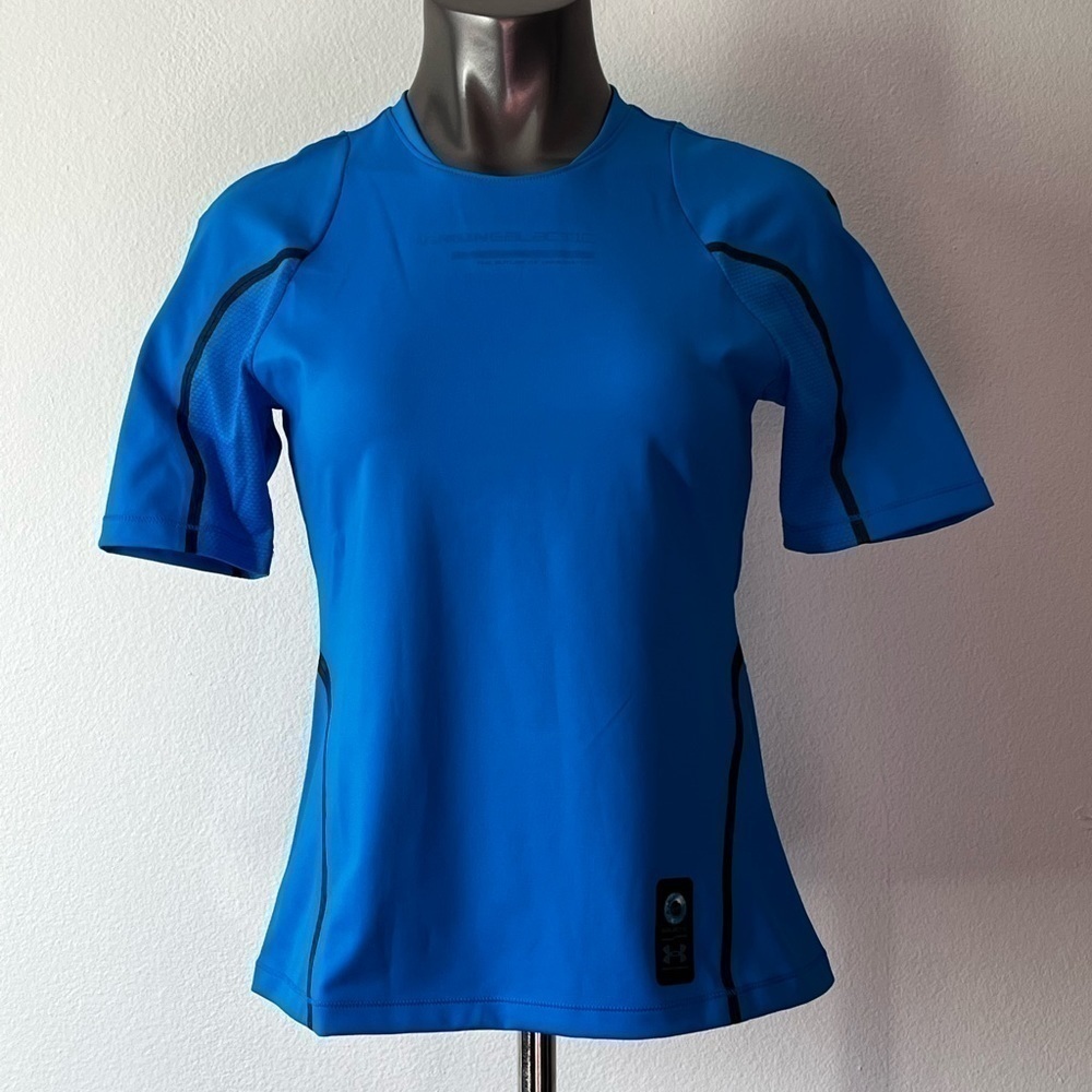 UNDER Armour Women’s UA Virgin Galactic RUSH Short Sleeve Shirt Blue Size M‎ NWT